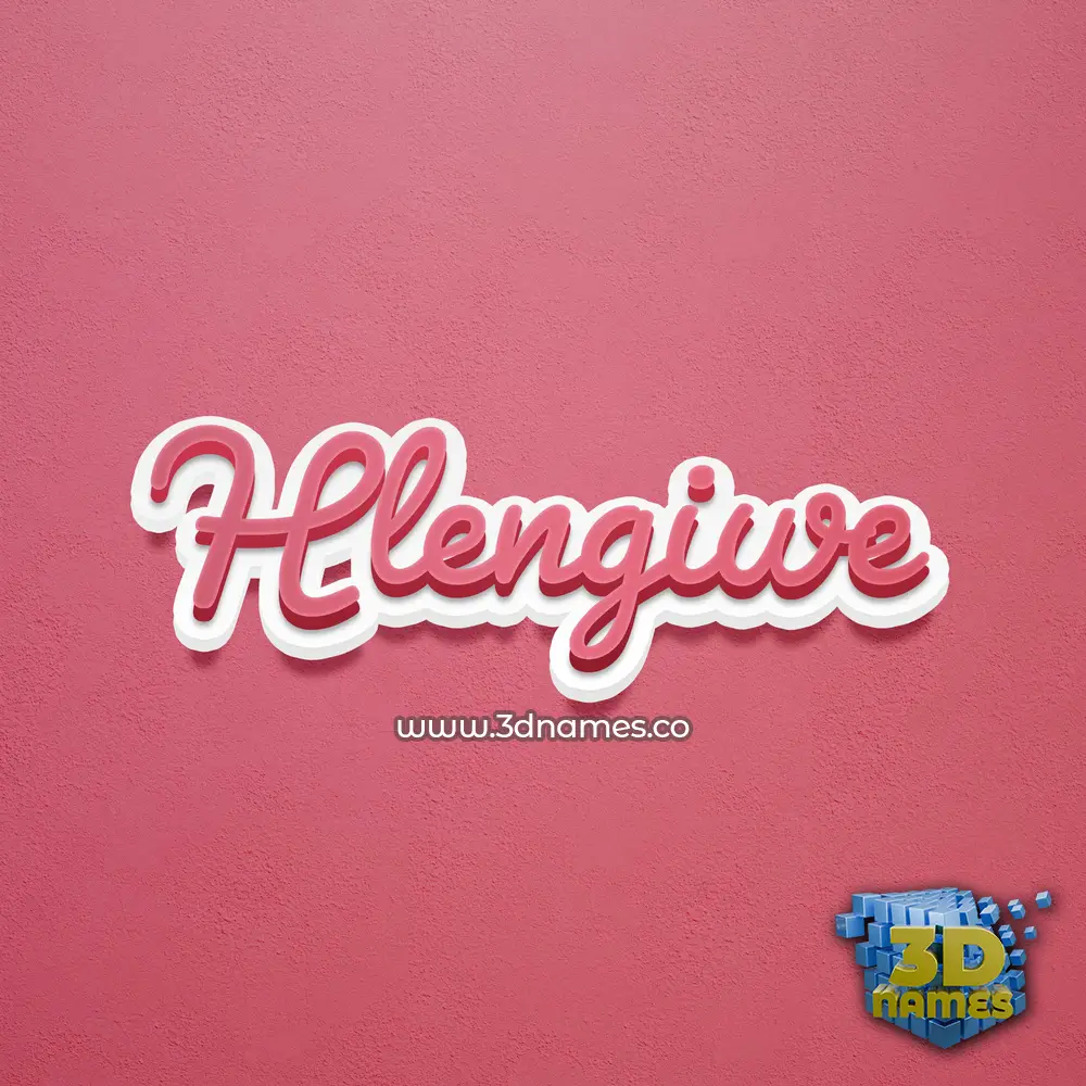 hlengiwe in Red Scribble style - 3D name wallpaper
