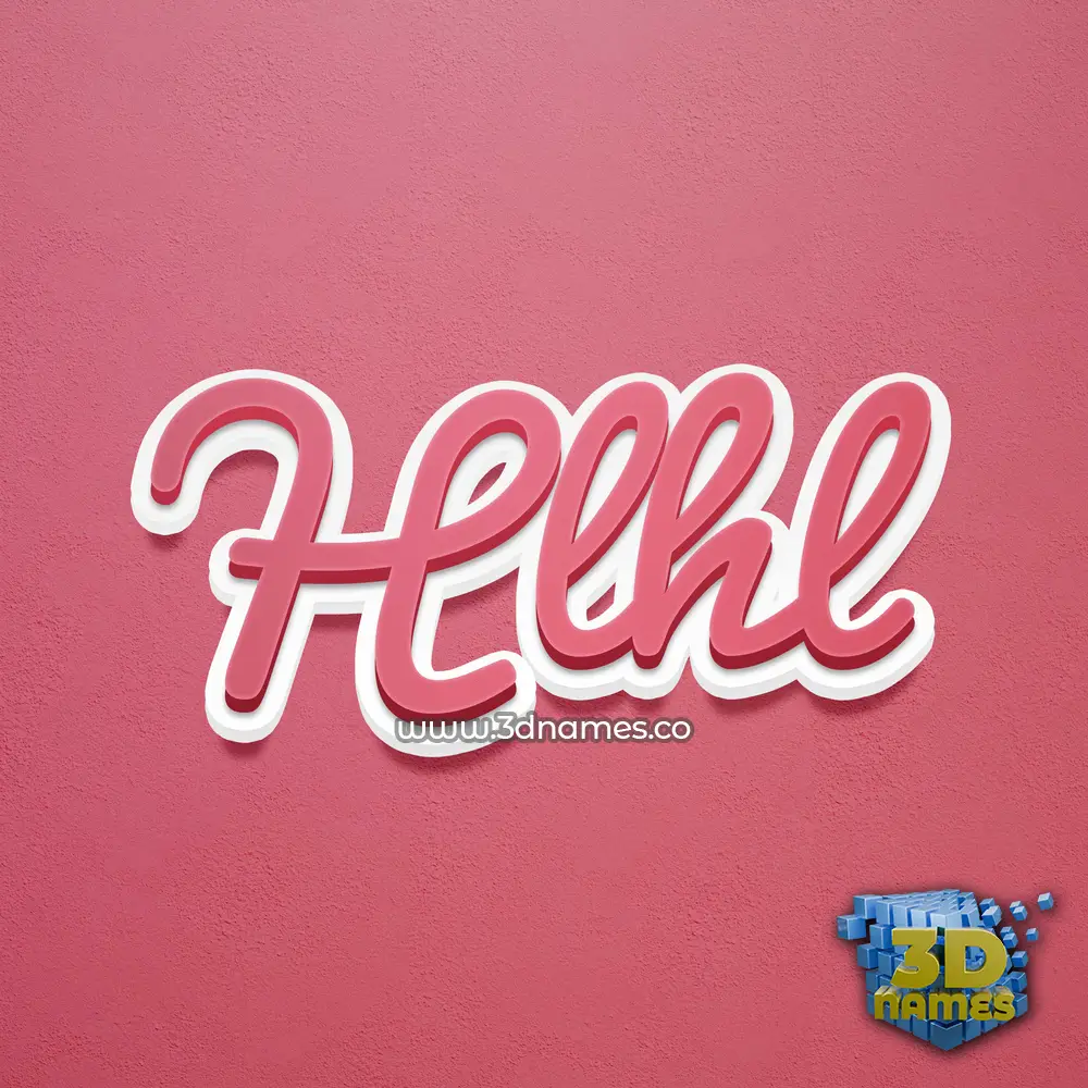 hlhl in Red Scribble style - 3D name wallpaper