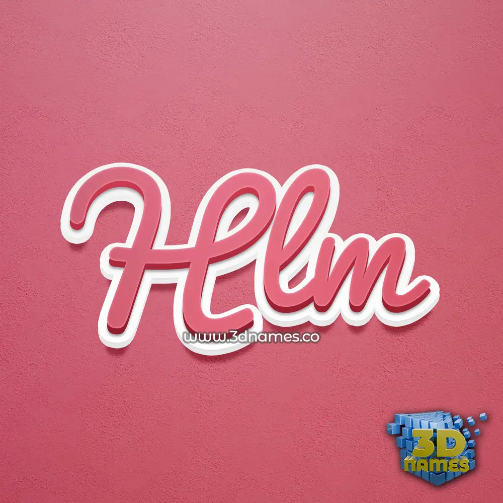 hlm in Red Scribble style - 3D name wallpaper