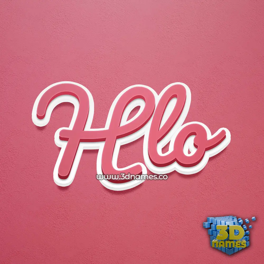 hlo in Red Scribble style - 3D name wallpaper