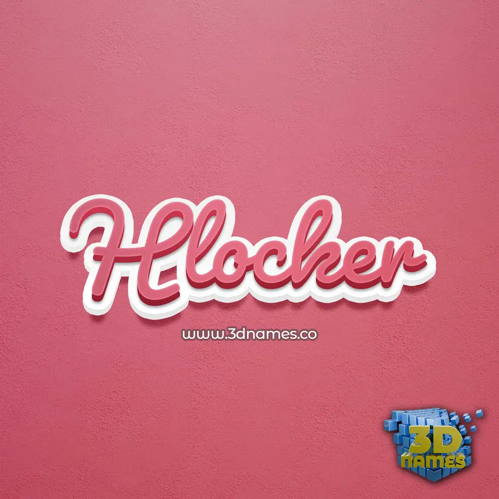 hlocker in Red Scribble style - 3D name wallpaper