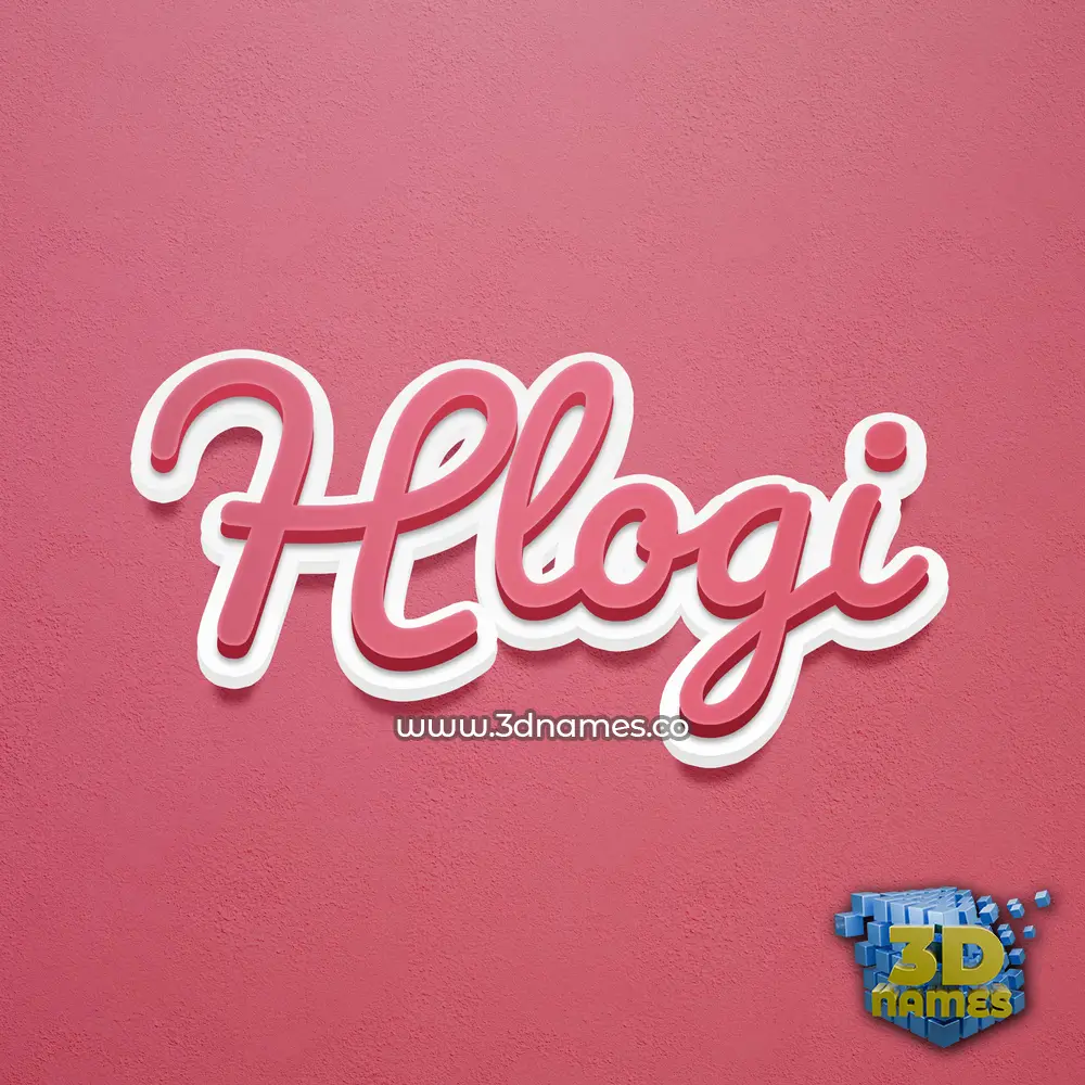 hlogi in Red Scribble style - 3D name wallpaper