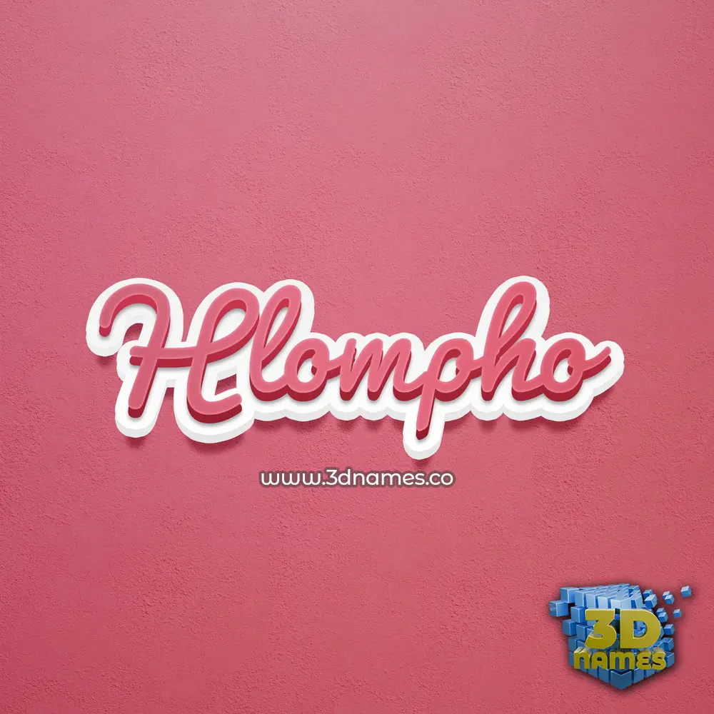 hlompho in Red Scribble style - 3D name wallpaper