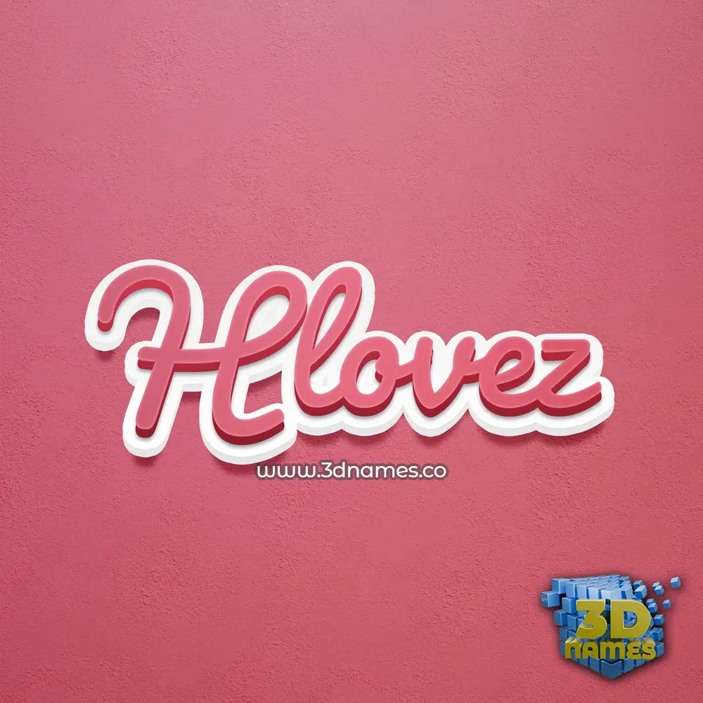 hlovez in Red Scribble style - 3D name wallpaper