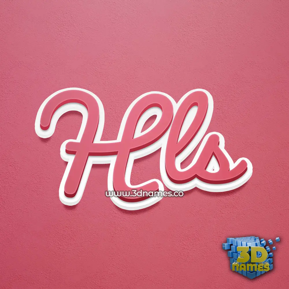 hls in Red Scribble style - 3D name wallpaper