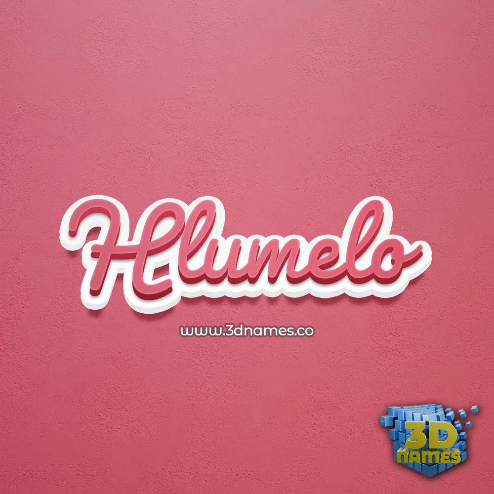 hlumelo in Red Scribble style - 3D name wallpaper
