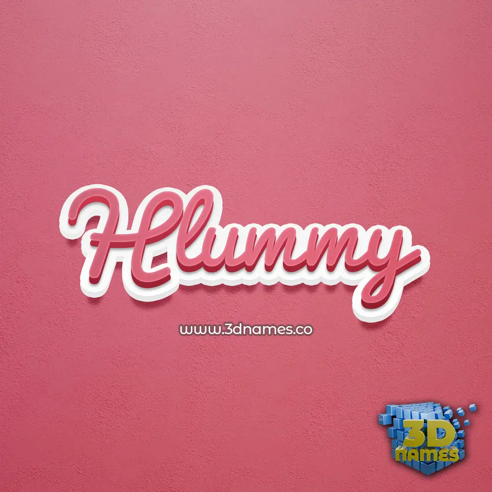 hlummy in Red Scribble style - 3D name wallpaper