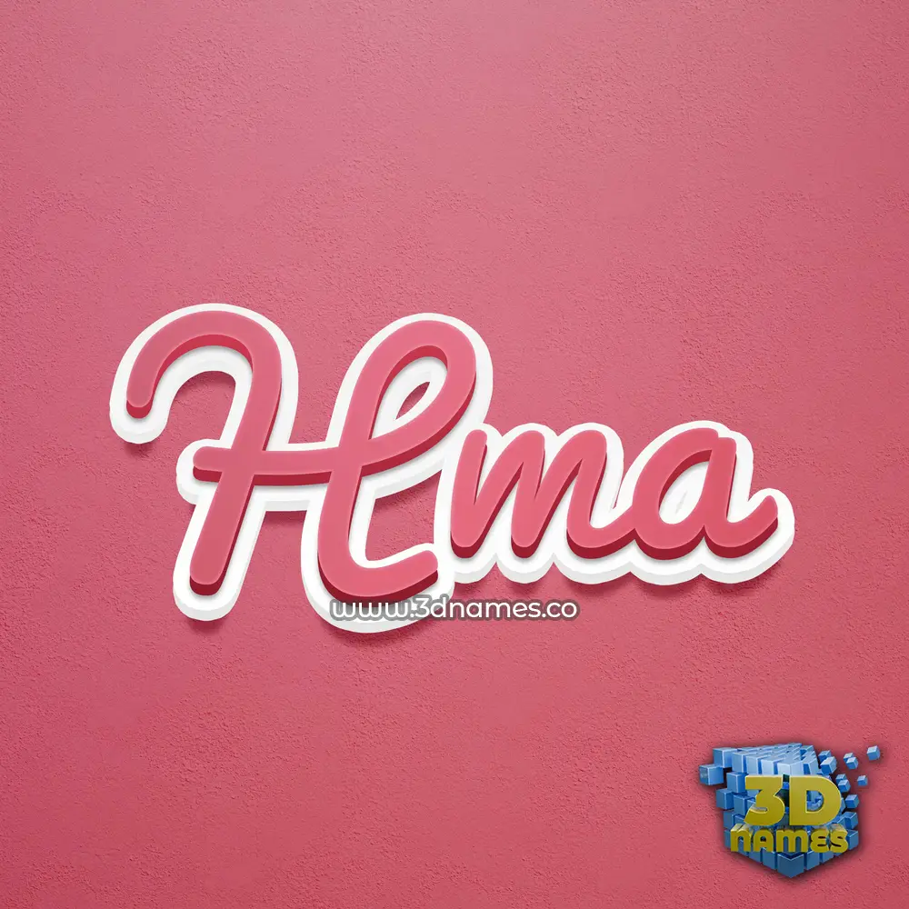 hma in Red Scribble style - 3D name wallpaper