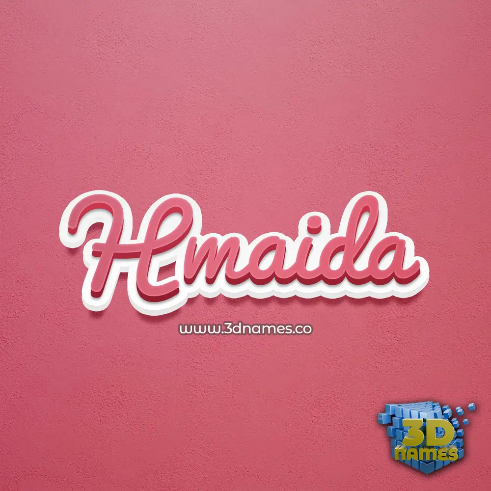 hmaida in Red Scribble style - 3D name wallpaper