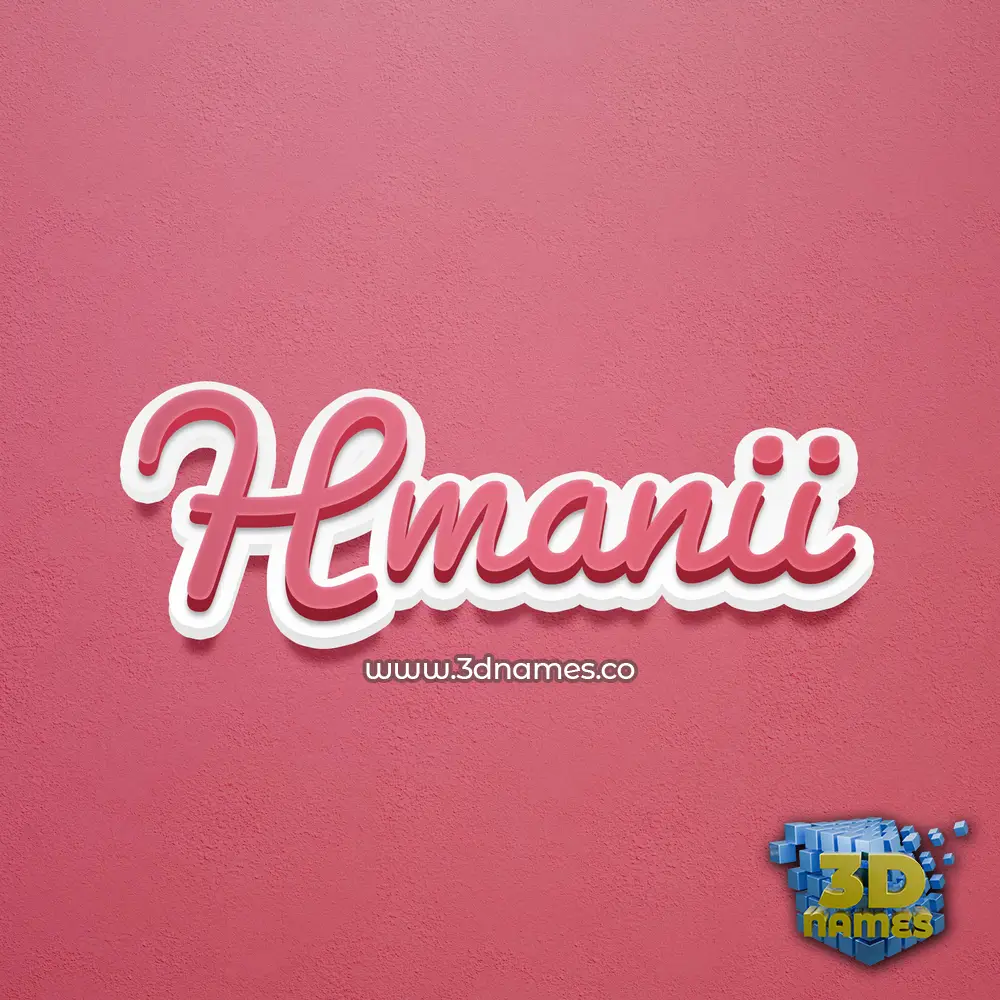 hmanii in Red Scribble style - 3D name wallpaper