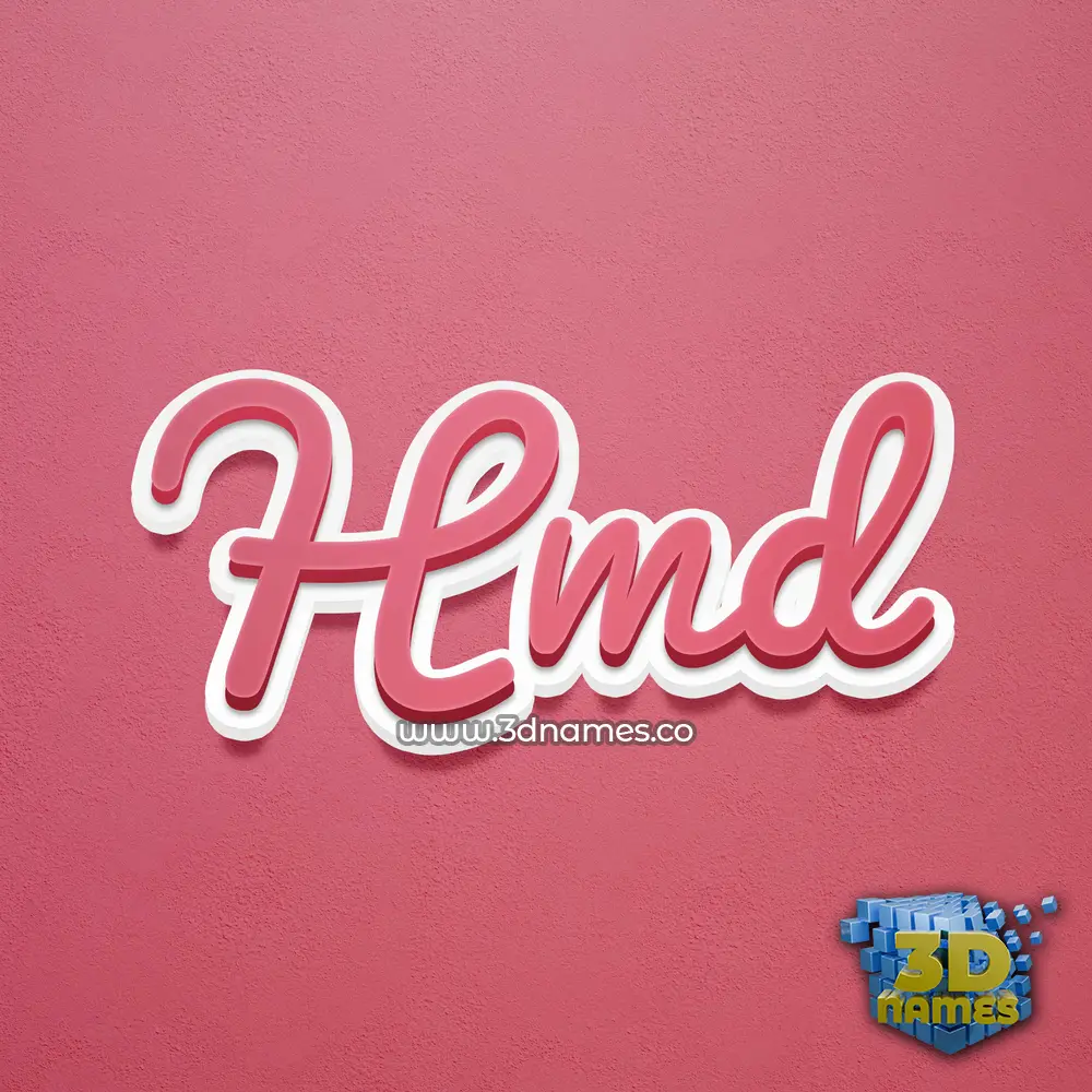 hmd in Red Scribble style - 3D name wallpaper