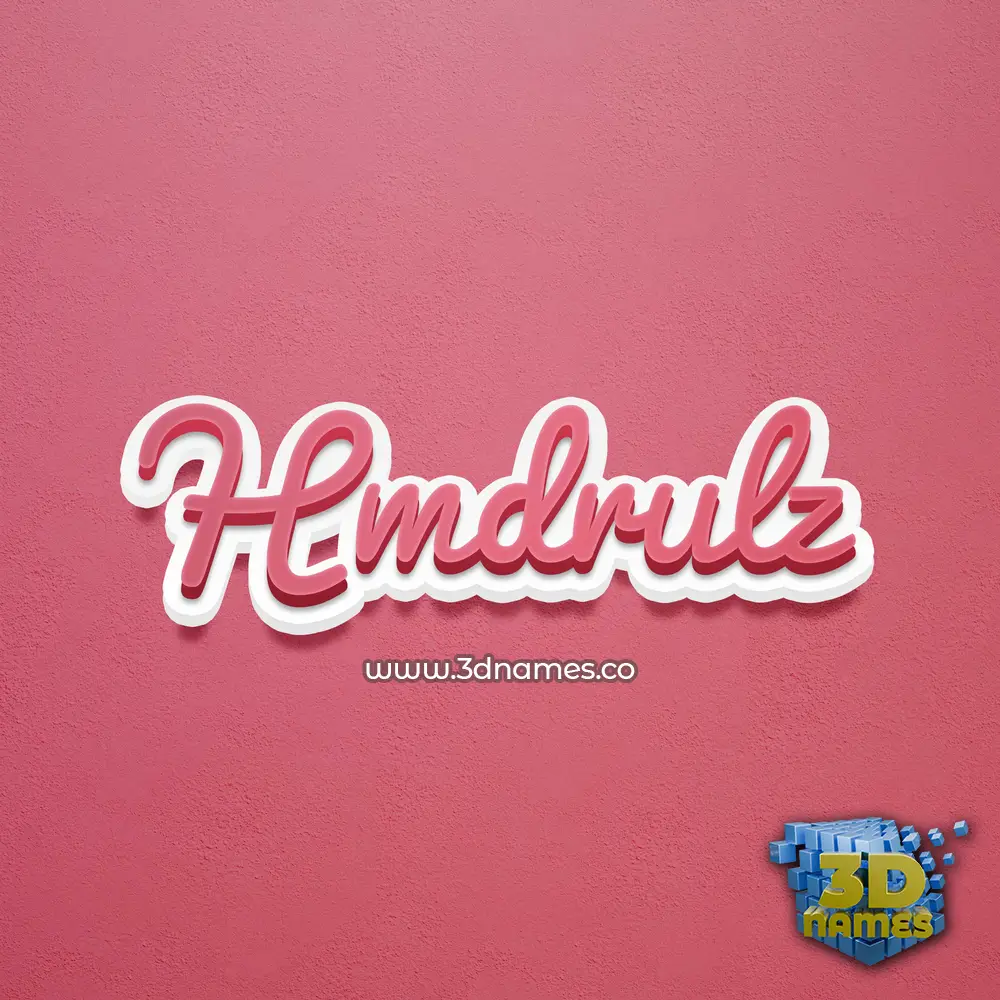 hmdrulz in Red Scribble style - 3D name wallpaper