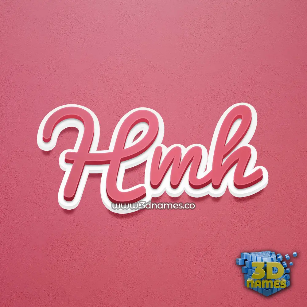 hmh in Red Scribble style - 3D name wallpaper