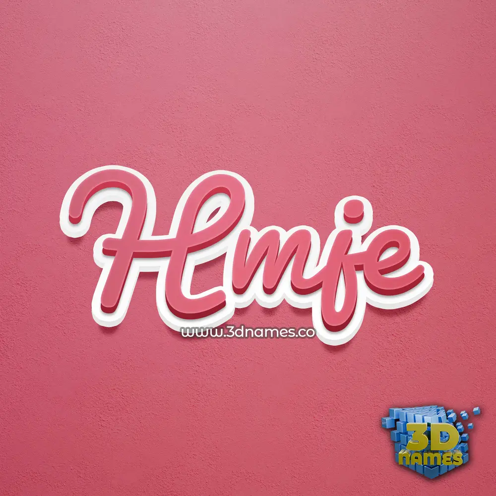 hmje in Red Scribble style - 3D name wallpaper