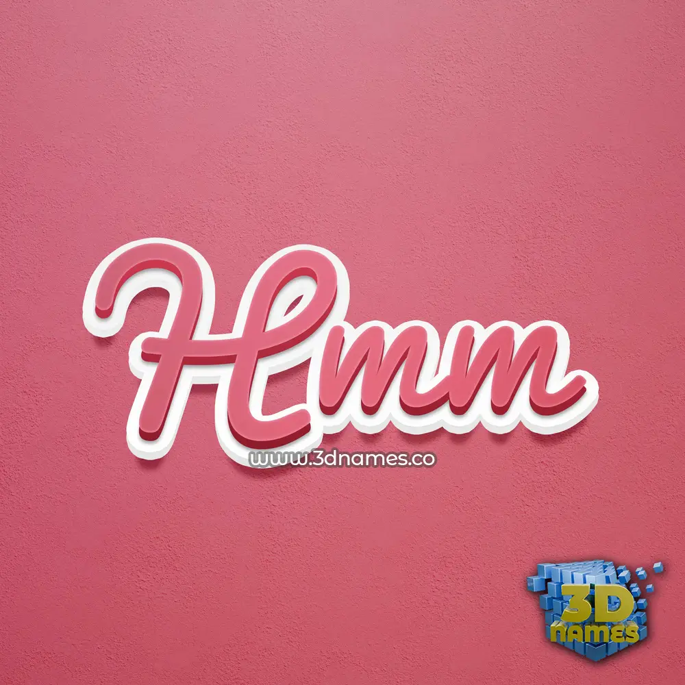 hmm in Red Scribble style - 3D name wallpaper