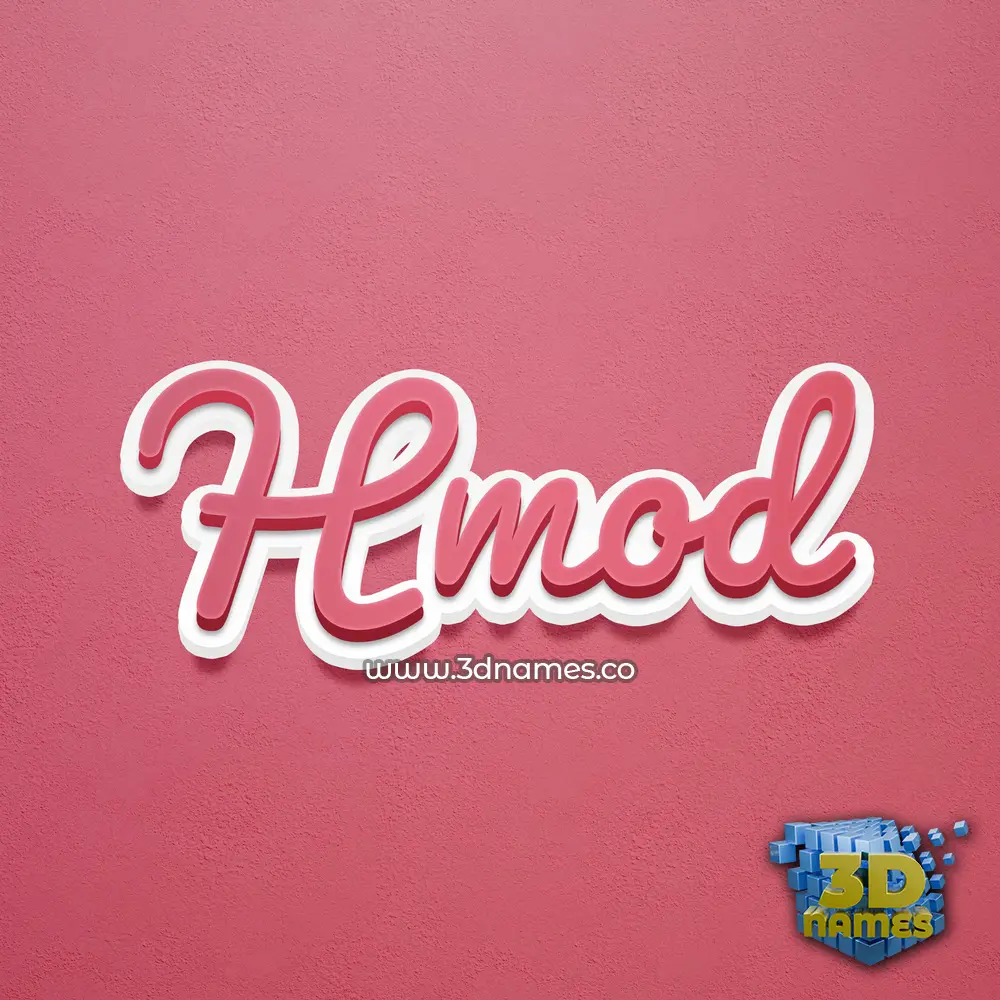 hmod in Red Scribble style - 3D name wallpaper