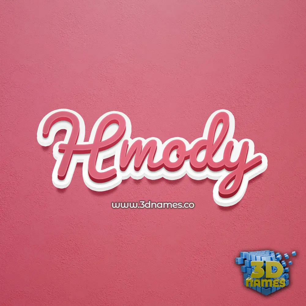 hmody in Red Scribble style - 3D name wallpaper