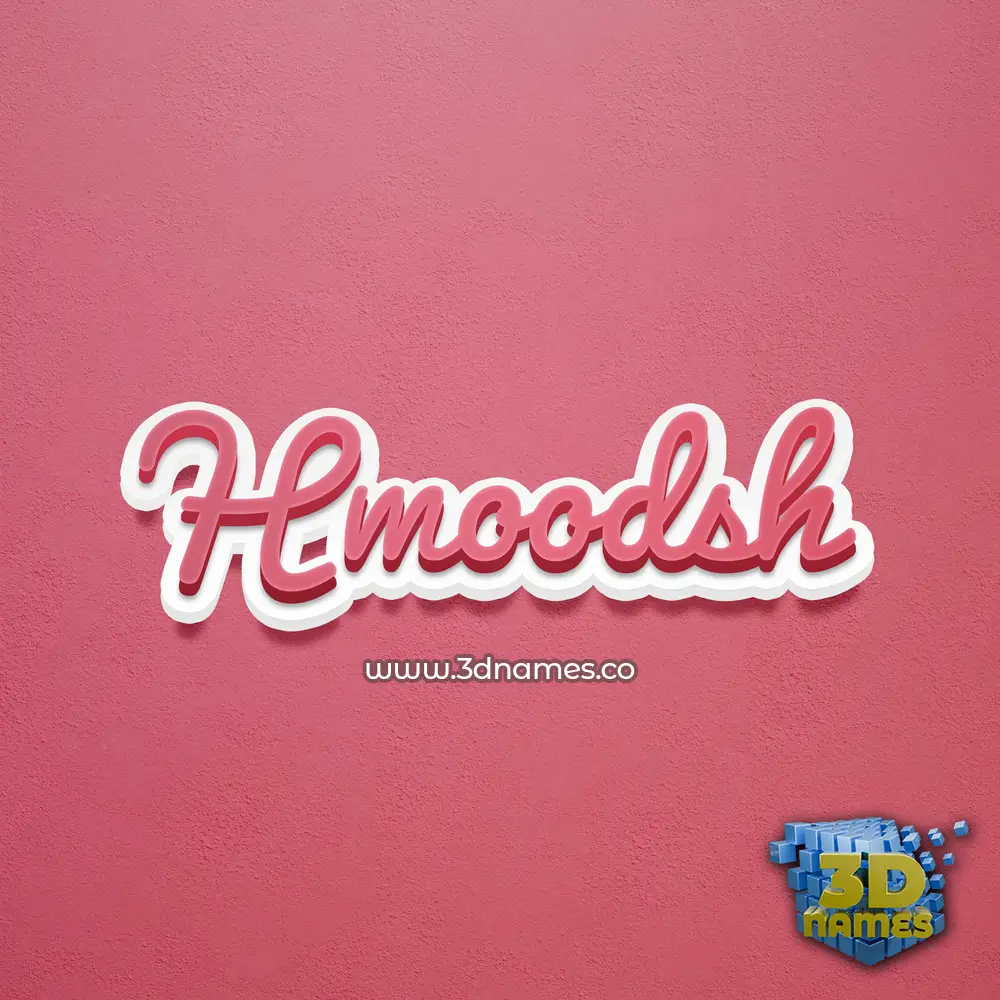 hmoodsh in Red Scribble style - 3D name wallpaper