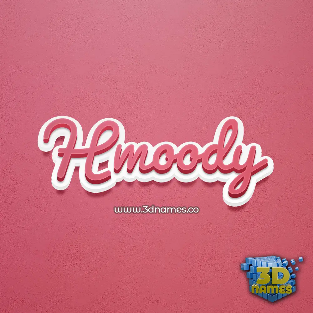 hmoody in Red Scribble style - 3D name wallpaper
