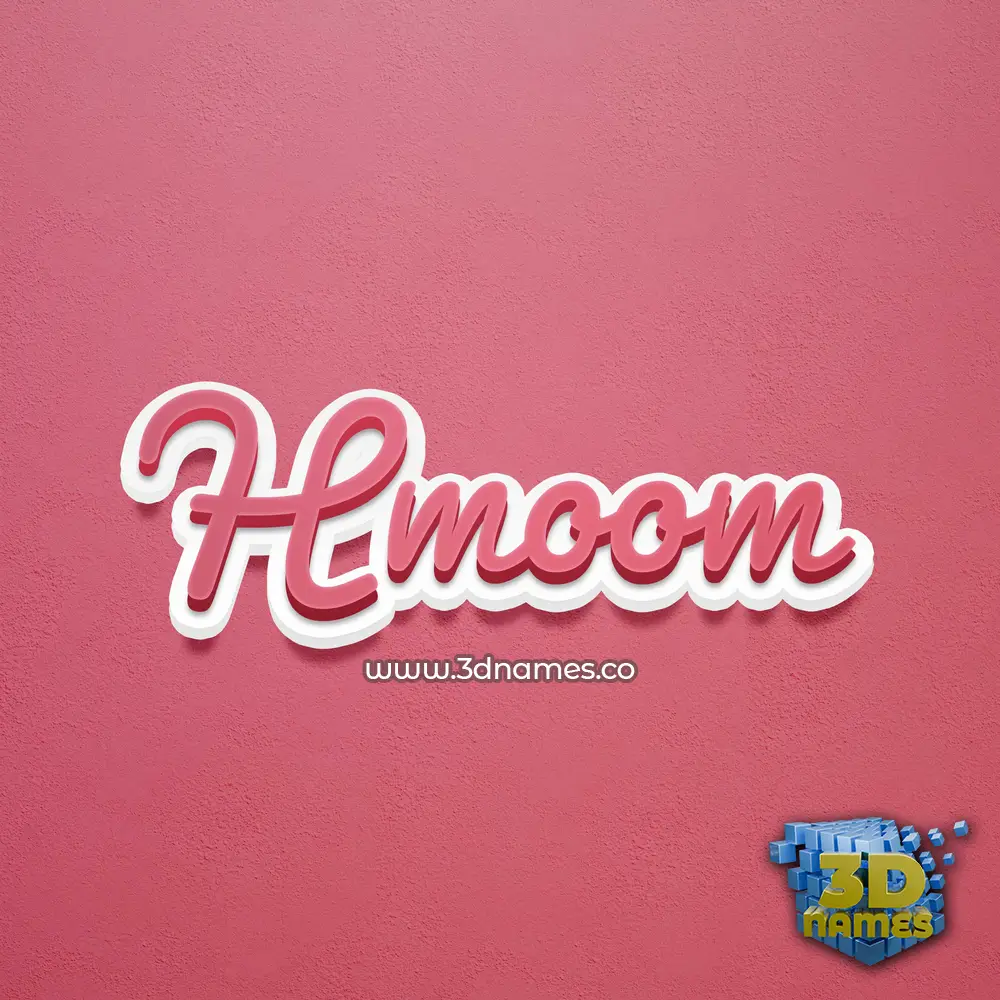 hmoom in Red Scribble style - 3D name wallpaper