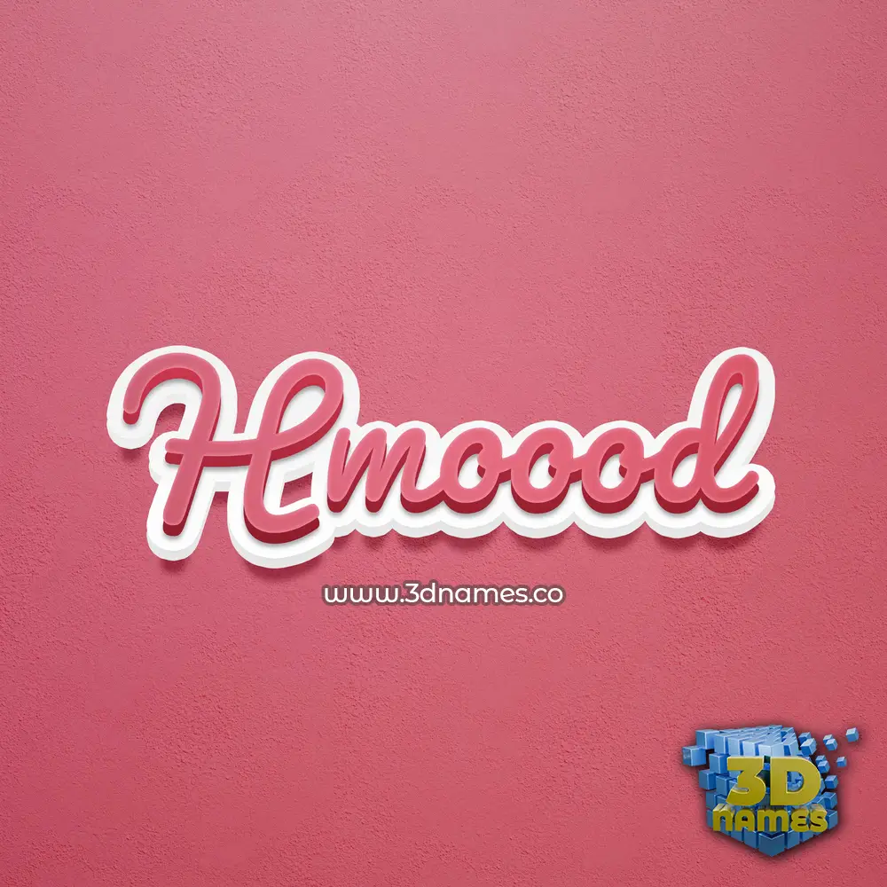 hmoood in Red Scribble style - 3D name wallpaper