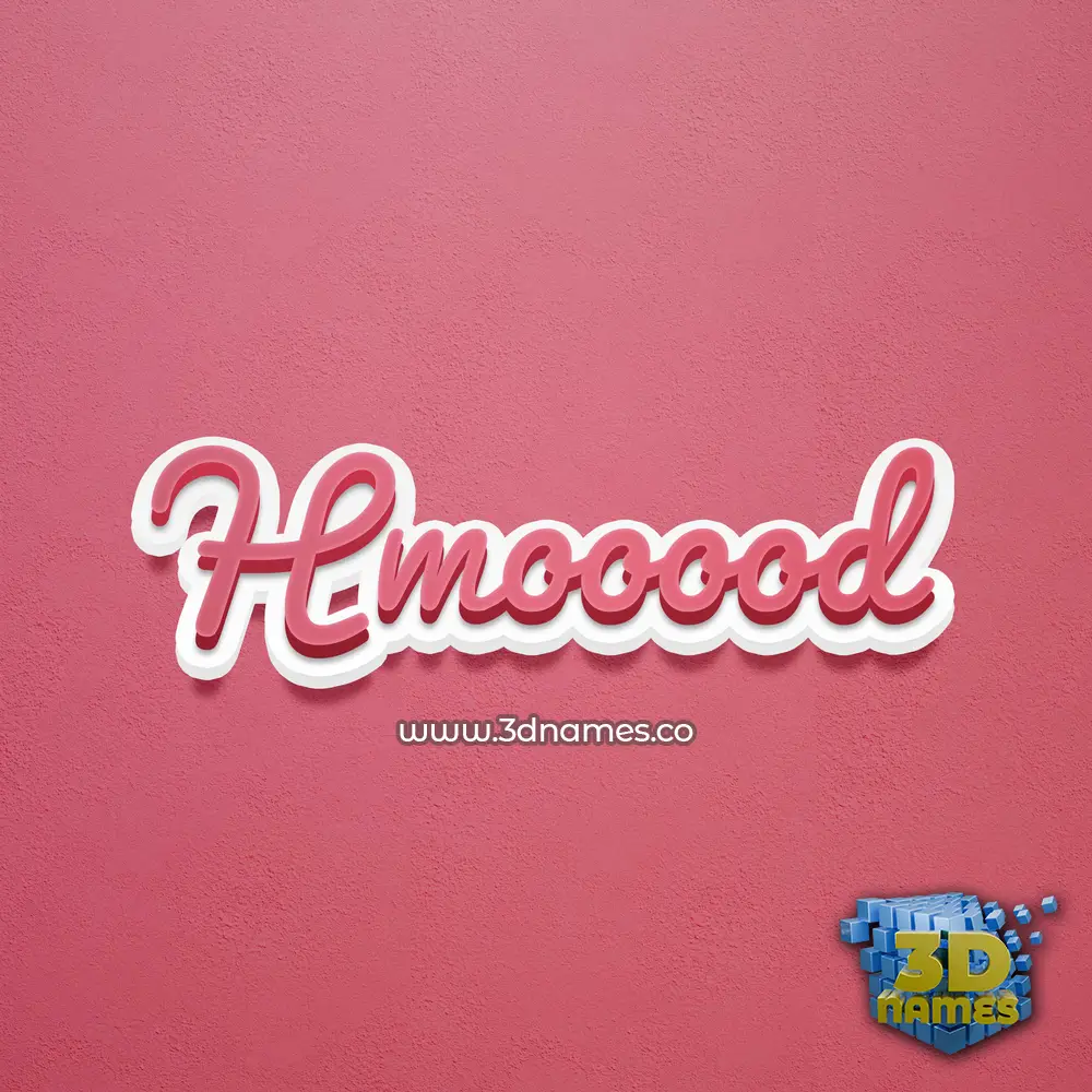 hmooood in Red Scribble style - 3D name wallpaper