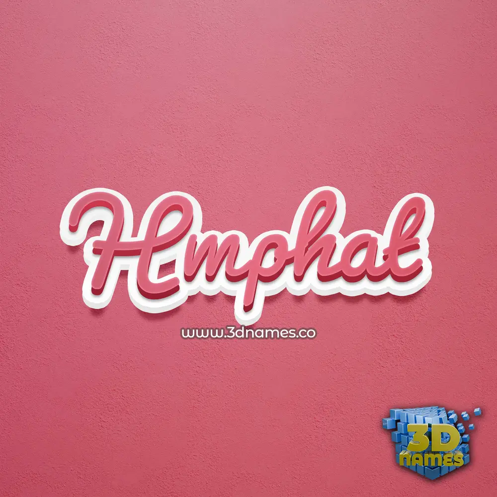 hmphat in Red Scribble style - 3D name wallpaper