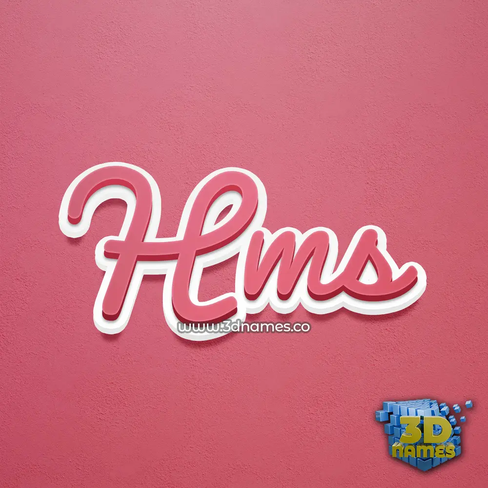 hms in Red Scribble style - 3D name wallpaper