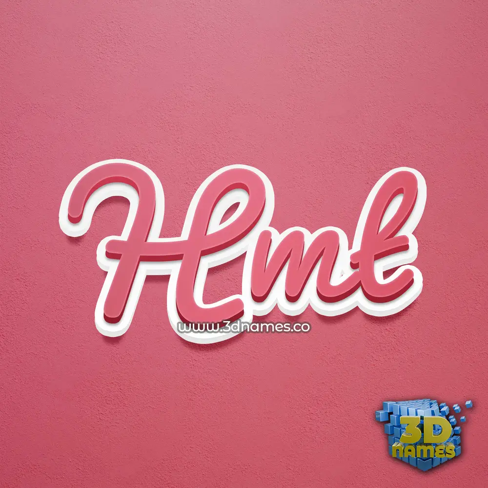 hmt in Red Scribble style - 3D name wallpaper