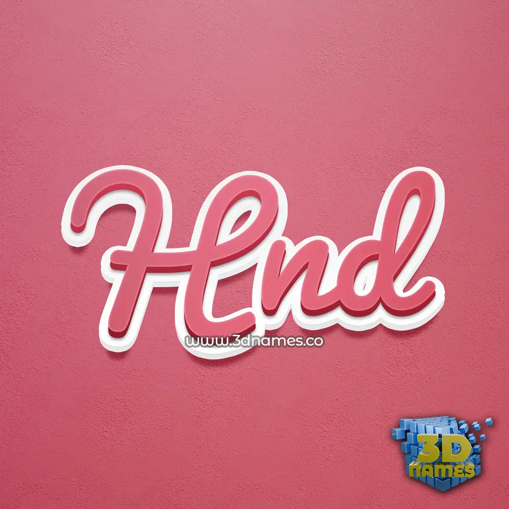 hnd in Red Scribble style - 3D name wallpaper