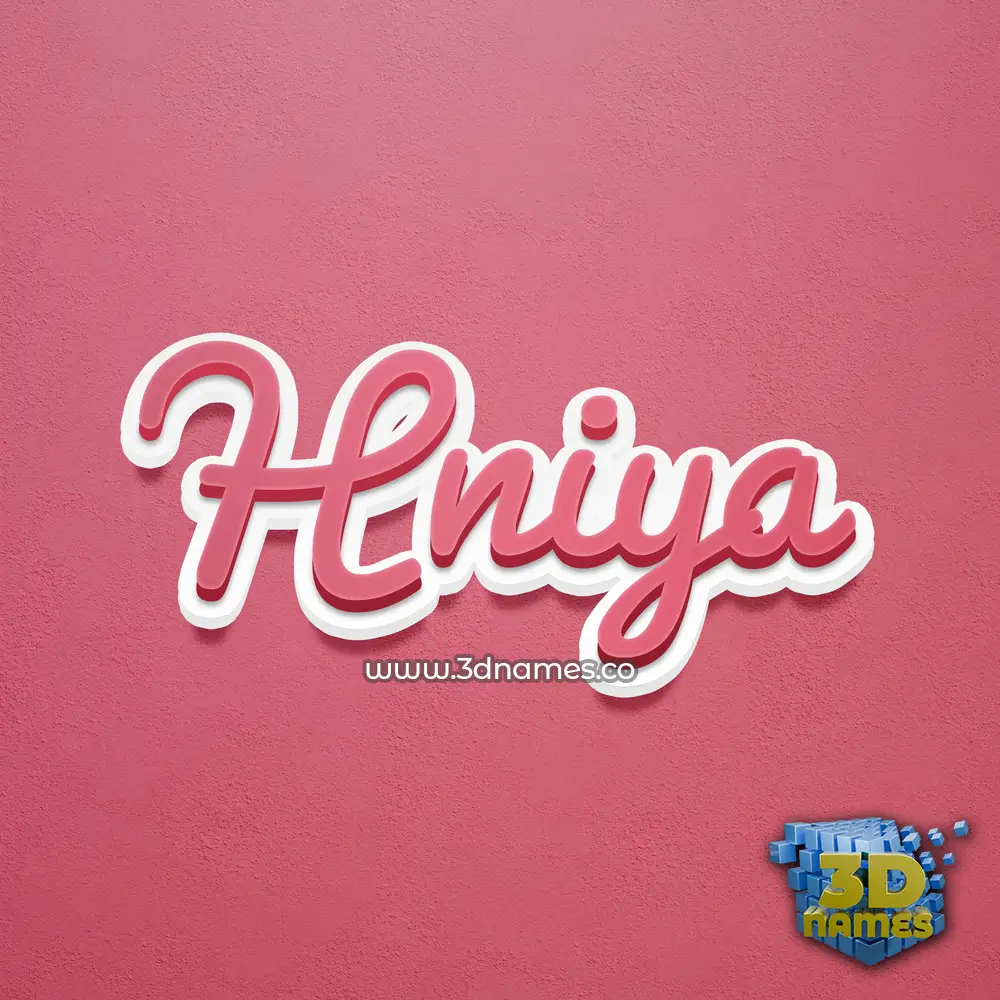 hniya in Red Scribble style - 3D name wallpaper