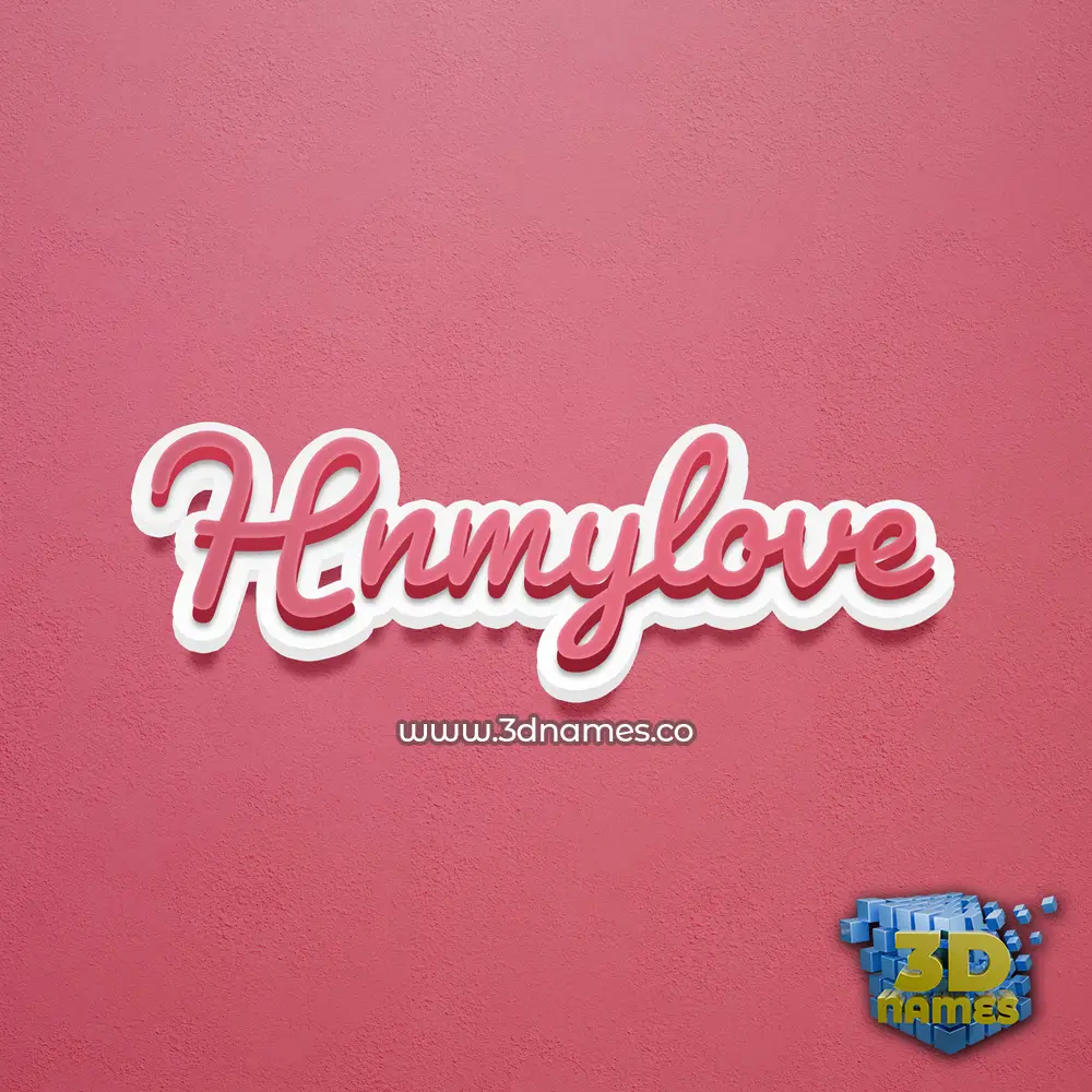hnmylove in Red Scribble style - 3D name wallpaper