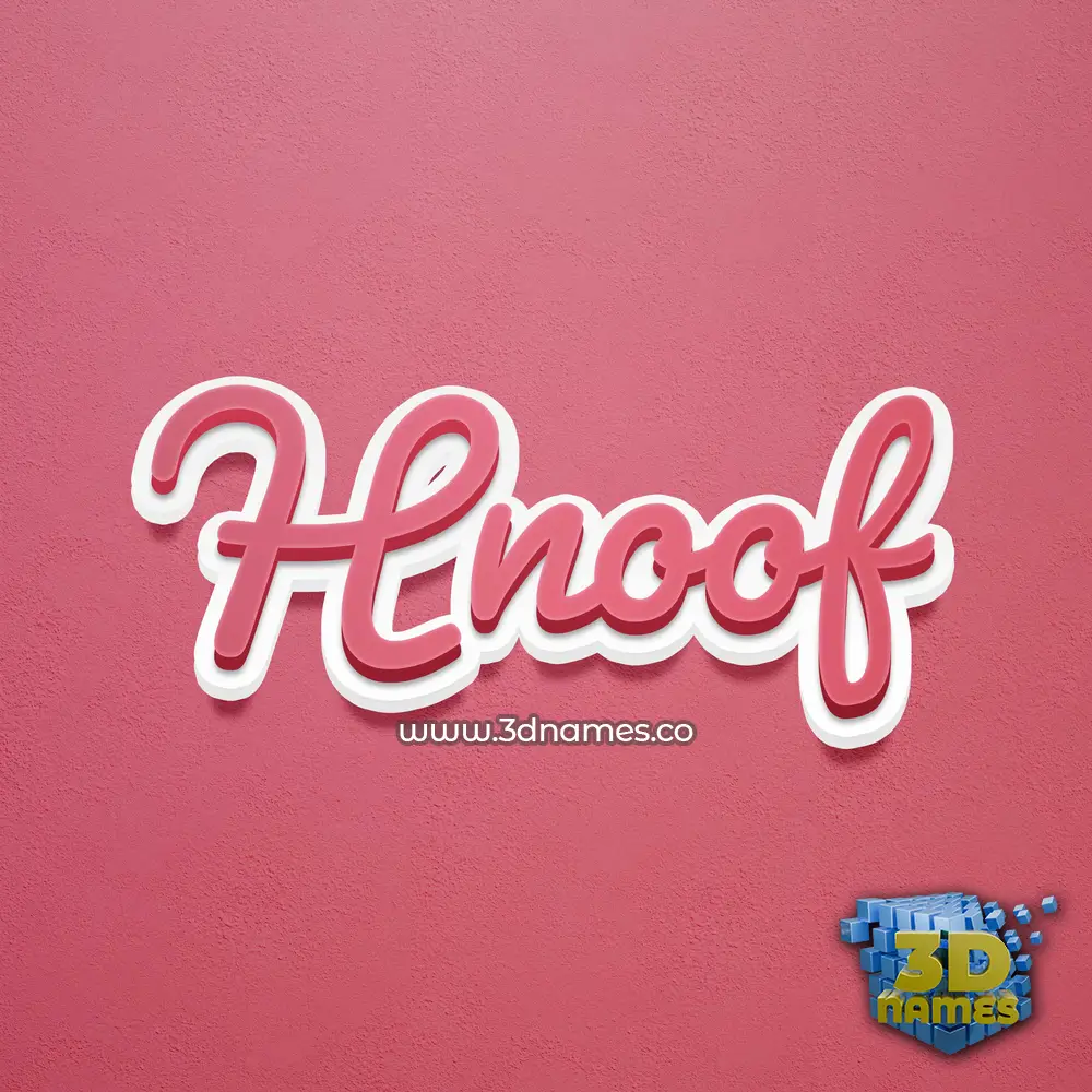 hnoof in Red Scribble style - 3D name wallpaper