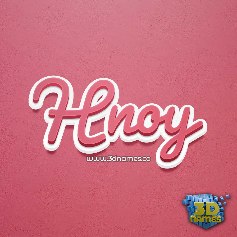 hnoy in Red Scribble style - 3D name wallpaper