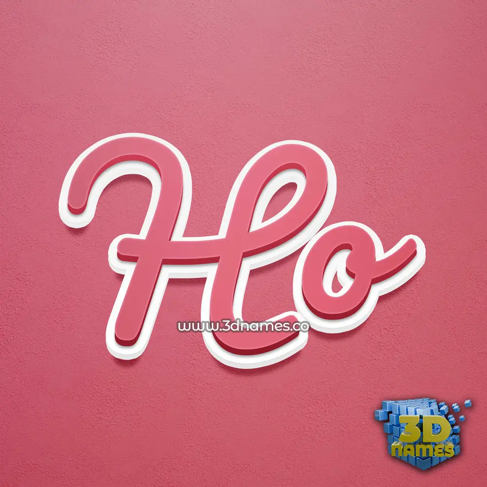 ho in Red Scribble style - 3D name wallpaper