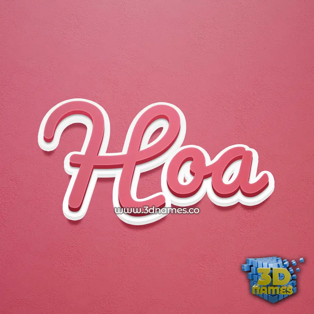 hoa in Red Scribble style - 3D name wallpaper