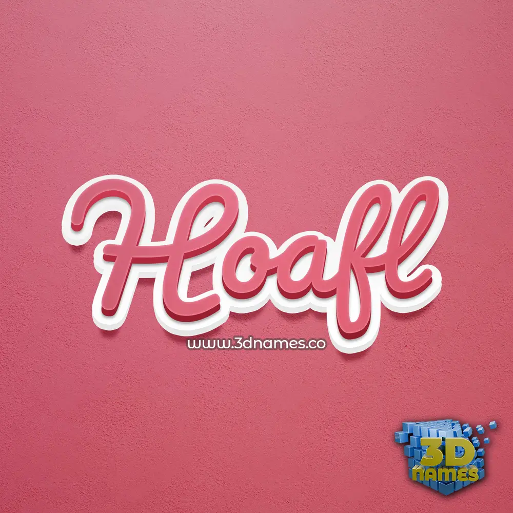 hoafl in Red Scribble style - 3D name wallpaper