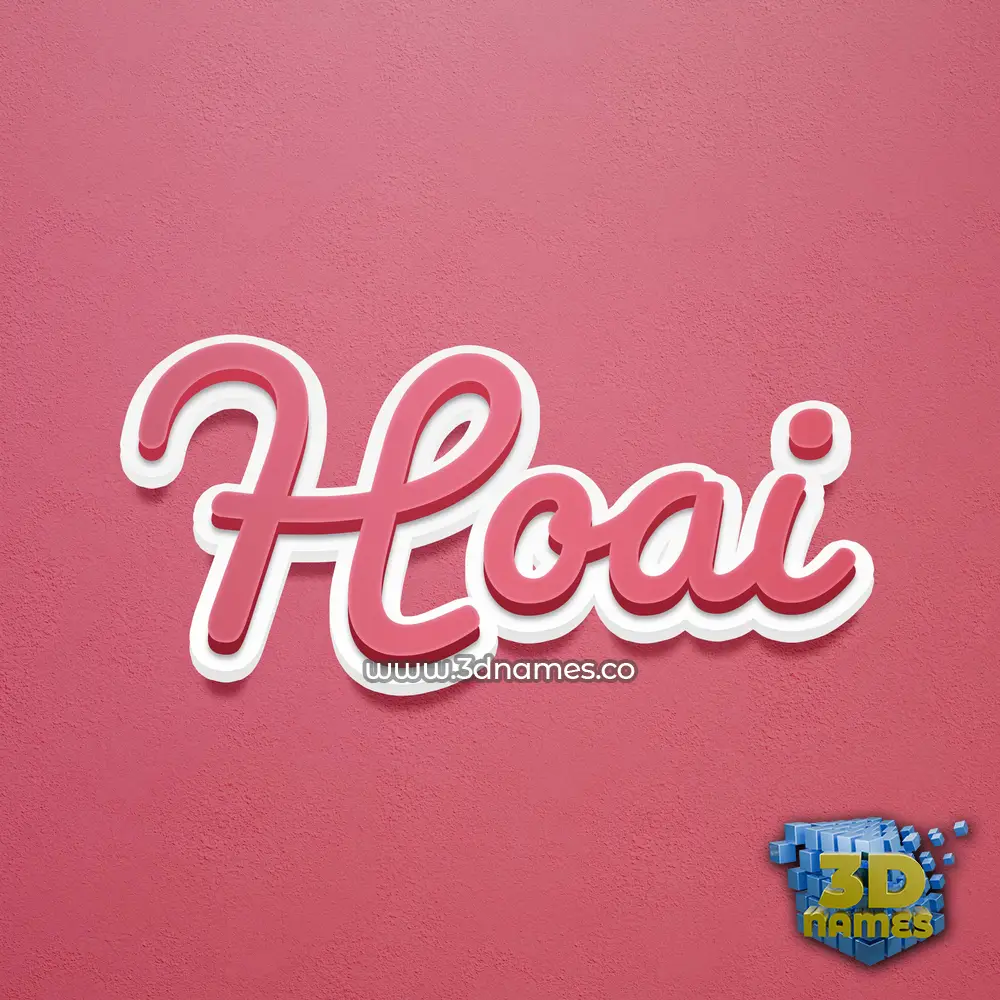 hoai in Red Scribble style - 3D name wallpaper