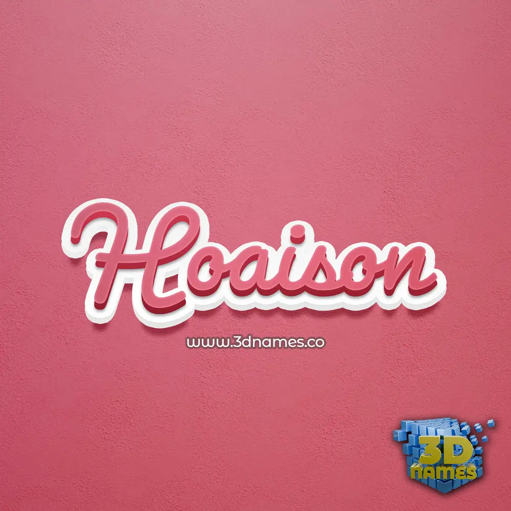 hoaison in Red Scribble style - 3D name wallpaper