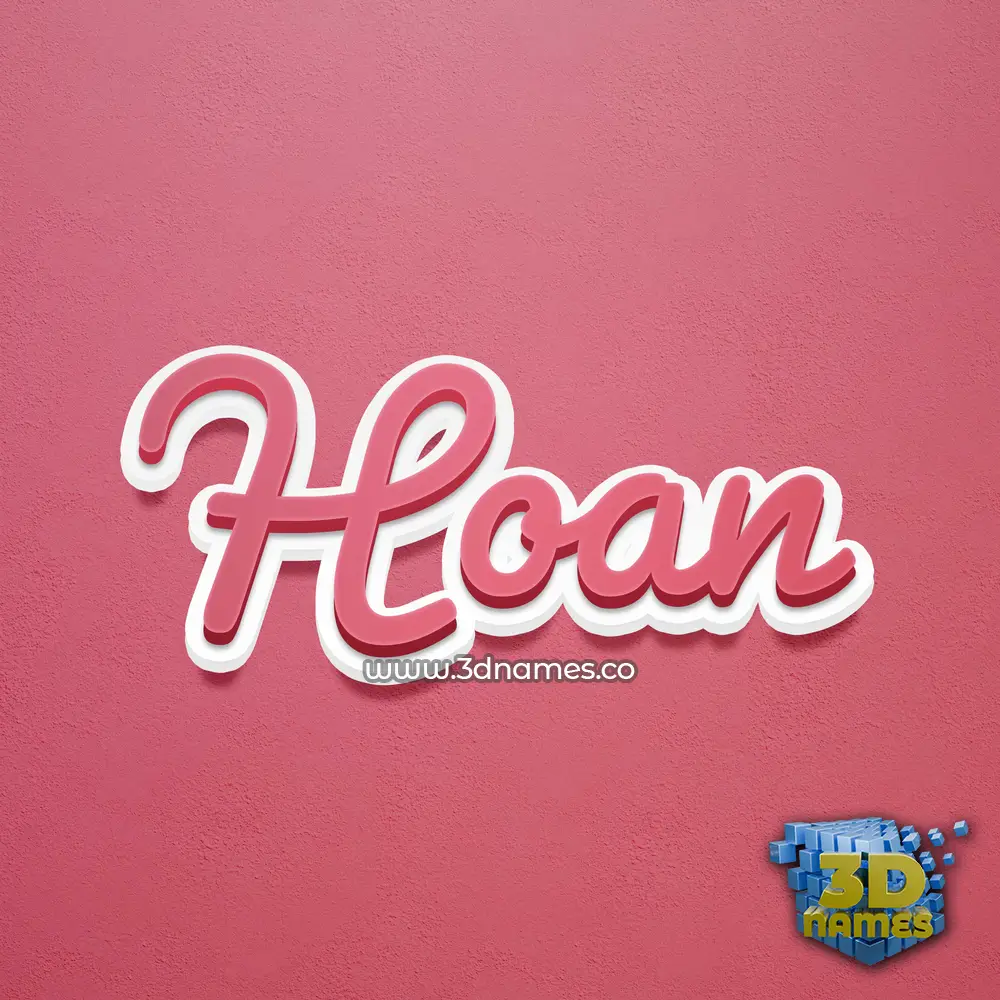 hoan in Red Scribble style - 3D name wallpaper
