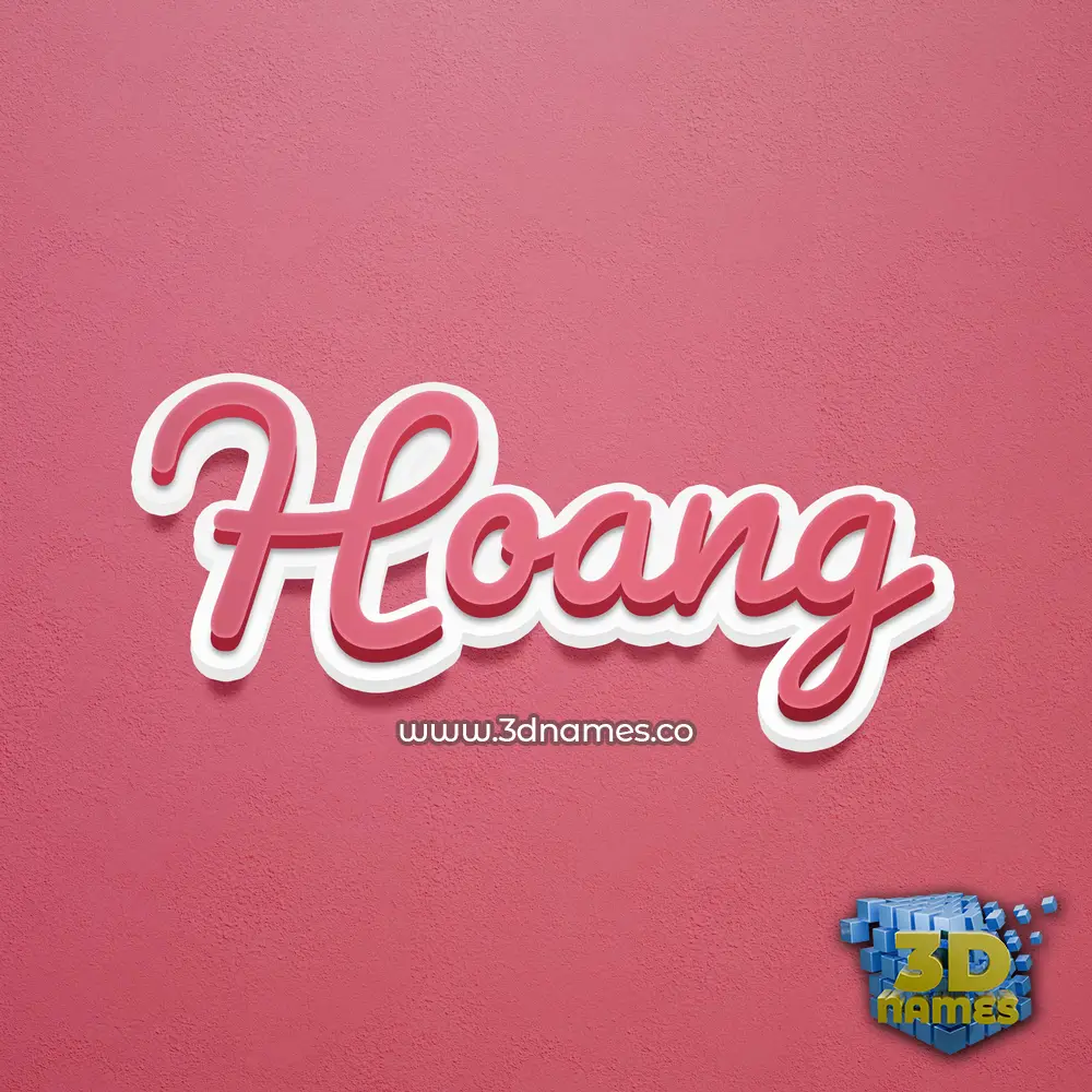 hoang in Red Scribble style - 3D name wallpaper