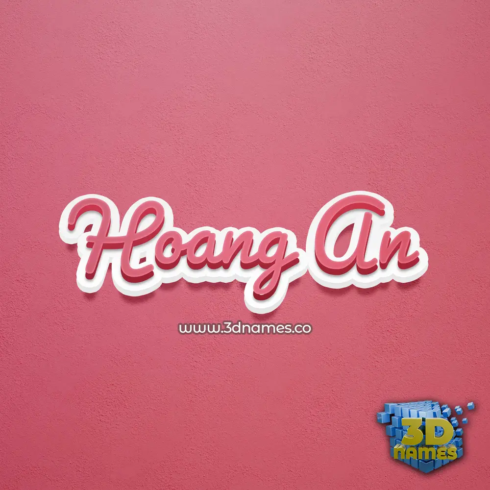 hoang an in Red Scribble style - 3D name wallpaper