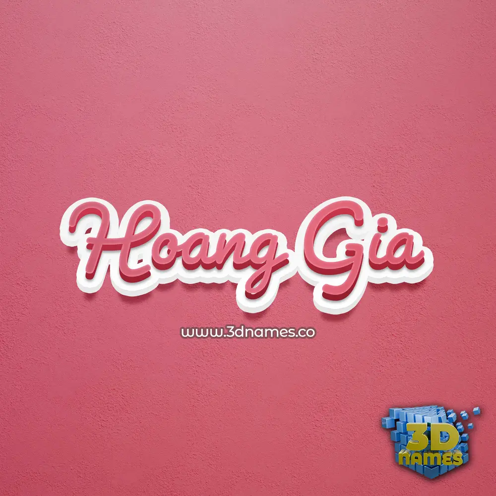 hoang gia in Red Scribble style - 3D name wallpaper
