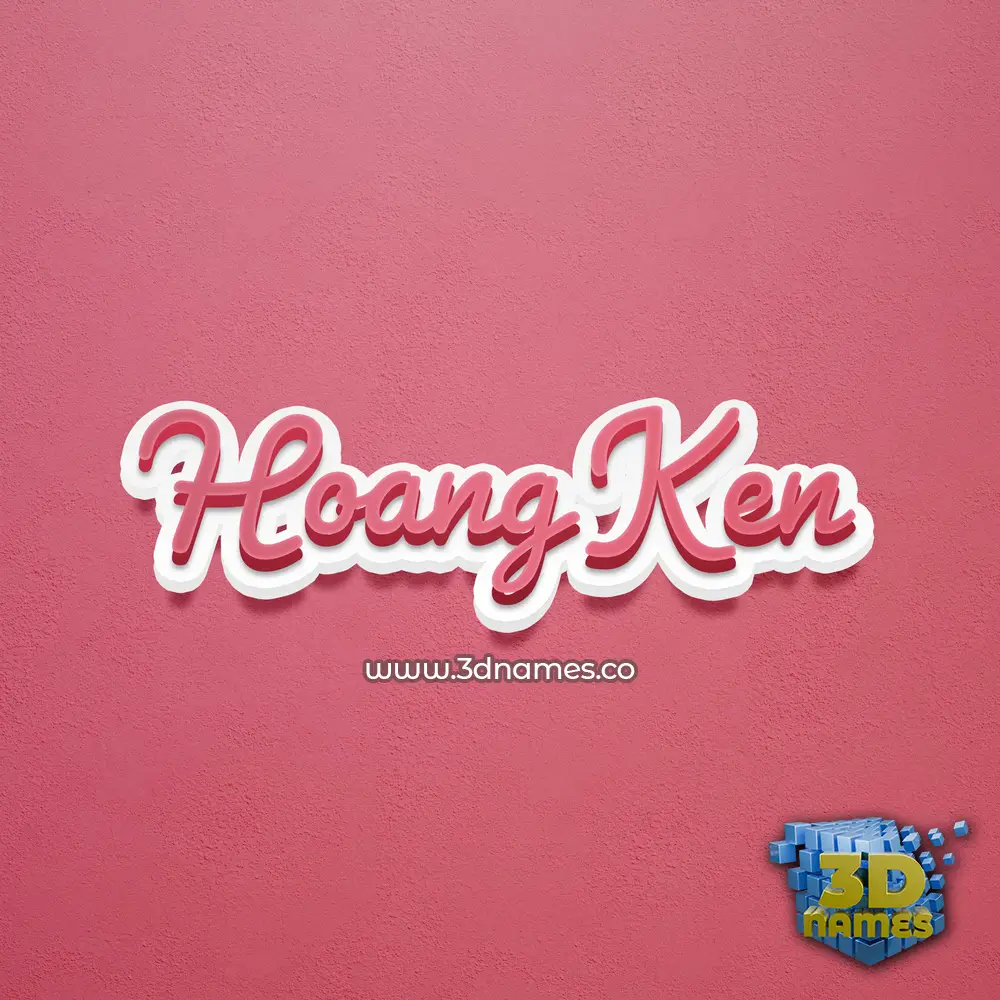 hoang ken in Red Scribble style - 3D name wallpaper