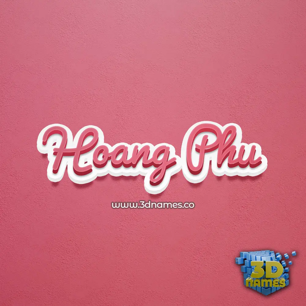hoang phu in Red Scribble style - 3D name wallpaper