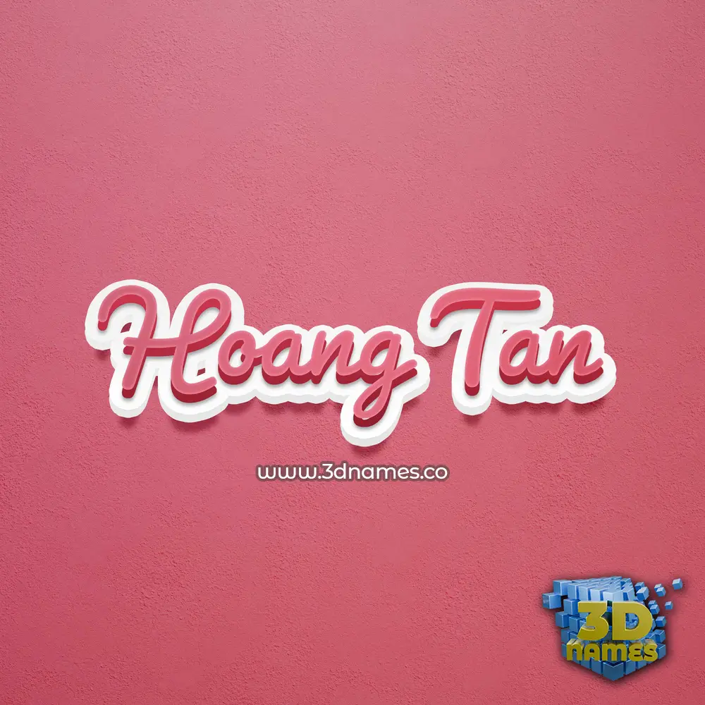 hoang tan in Red Scribble style - 3D name wallpaper