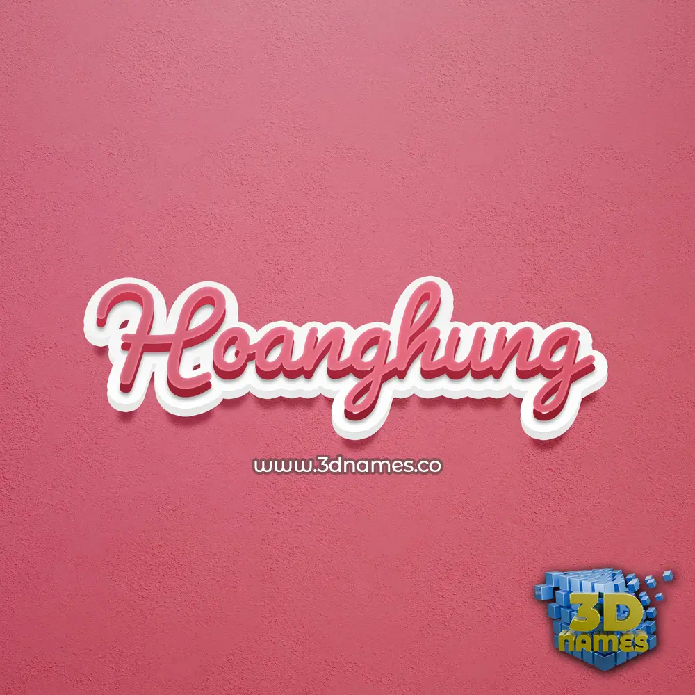 hoanghung in Red Scribble style - 3D name wallpaper