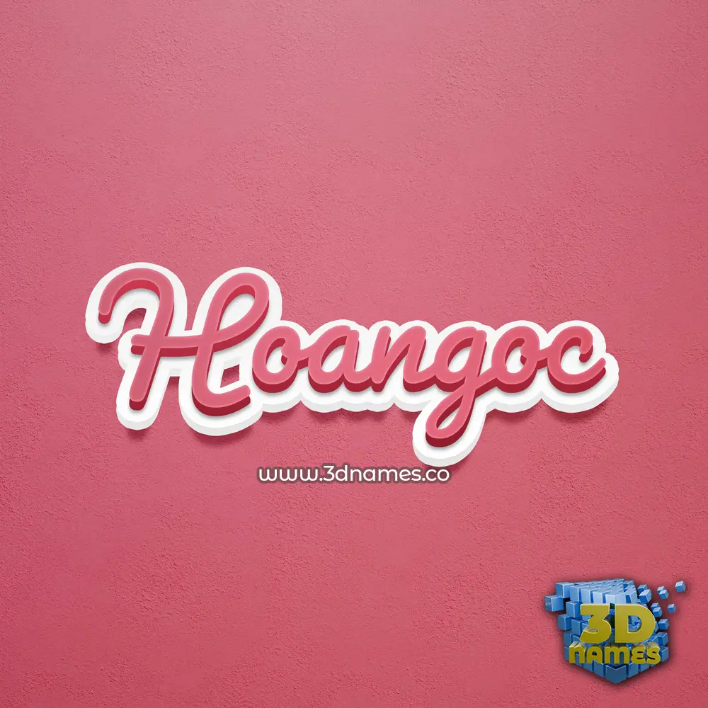 hoangoc in Red Scribble style - 3D name wallpaper