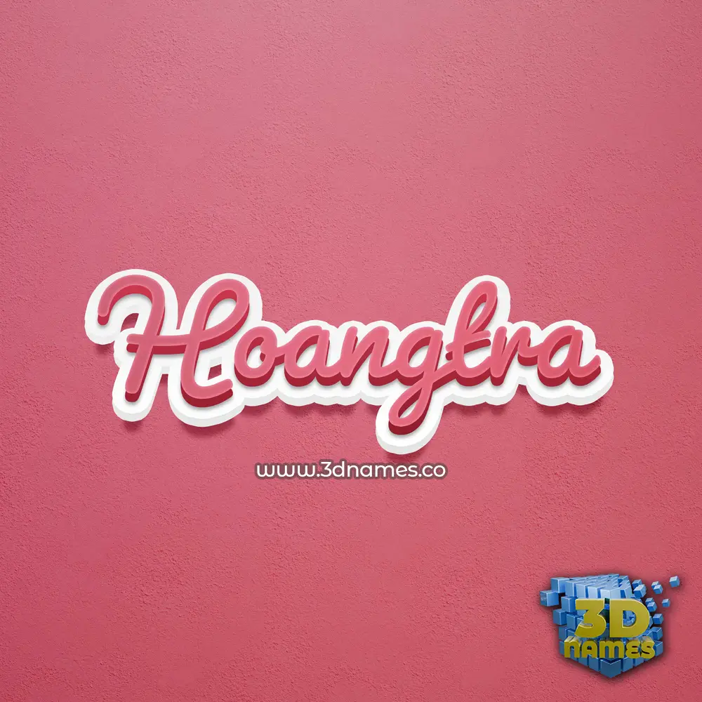 hoangtra in Red Scribble style - 3D name wallpaper