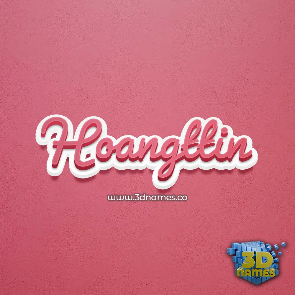hoangttin in Red Scribble style - 3D name wallpaper